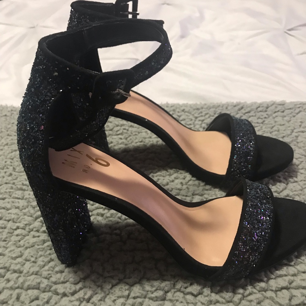 Black Faux Suede Heels